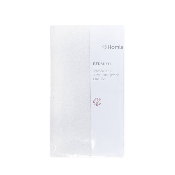 Prześcieradło CLAIRE jersey białe 180x200 cm HOMLA 922005