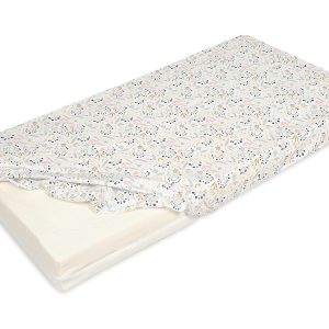 Prześcieradło dziecięce z gumką Floral bawełniane 60×120 cm białe 49579 Prześcieradło dziecięce z gumką Floral bawełniane 60×120 cm białe 49579