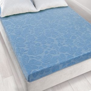 Prześcieradło frotte bez gumki 150×205 niebieskie Tulipan 97685