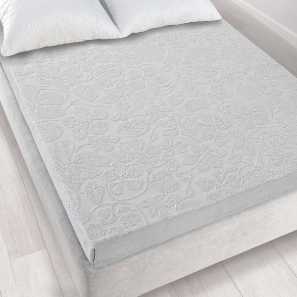 Prześcieradło frotte bez gumki 150x205 Tulipan szare Zwoltex 97903