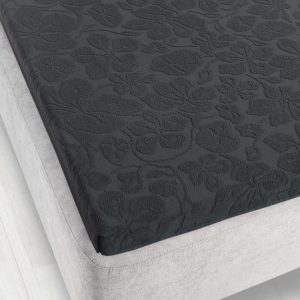 Prześcieradło frotte bez gumki 175×220 grafitowe Tulipan 97770
