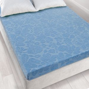 Prześcieradło frotte bez gumki 175×220 niebieskie Tulipan 97647