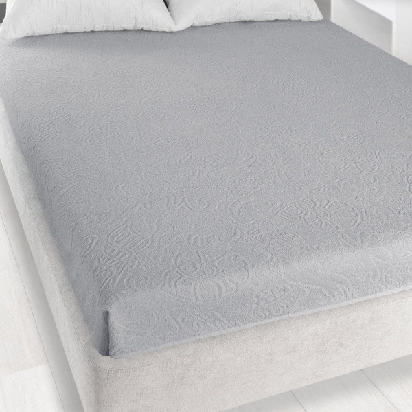 Prześcieradło frotte bez gumki 175x220 Tulipan szare Zwoltex 97766