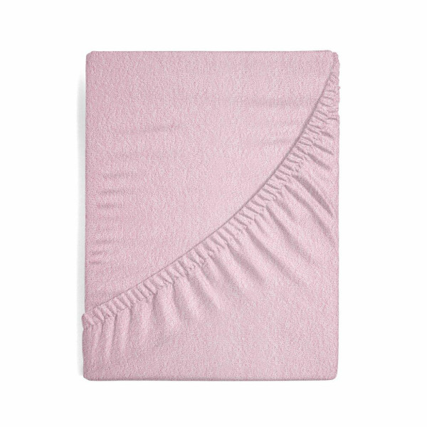 Prześcieradło FROTTE pudrowy róż 140x200 cm + 20 cm z gumką 411862
