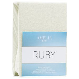 Prześcieradło Frotte Rubin Ecru z gumką 160×200 +30 cm AmeliaHome 896135