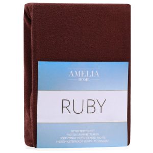 Prześcieradło Frotte Rubin z gumką Brązowe 240×220 +30 cm AmeliaHome 896156 Prześcieradło Frotte Rubin z gumką Brązowe 240×220 +30 cm AmeliaHome 896156