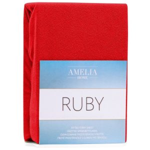 Prześcieradło Frotte Rubin z gumką czerwone 240×220 +30 cm AmeliaHome 896126 Prześcieradło Frotte Rubin z gumką czerwone 240×220 +30 cm AmeliaHome 896126
