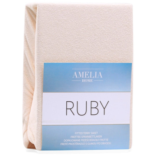 Prześcieradło Frotte Rubin z gumką J. beżowe 160x200 +30 cm AmeliaHome 896193