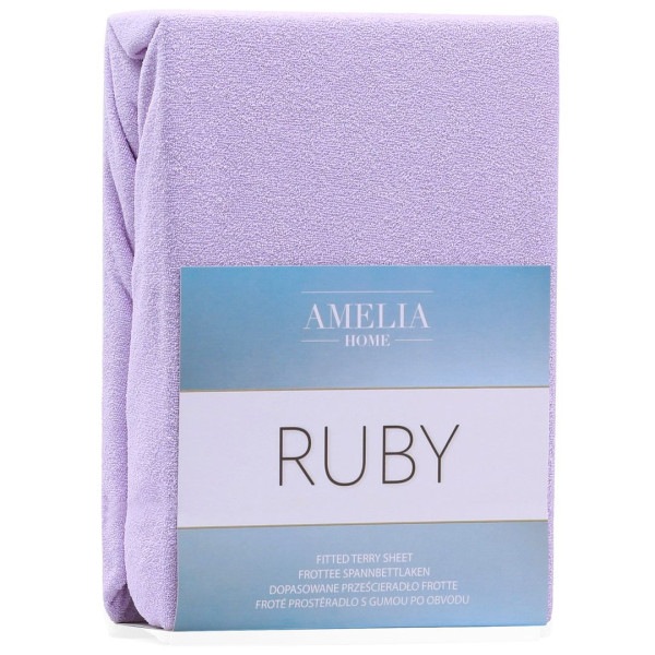 Prześcieradło Frotte Rubin z gumką J. Fioletowe 120x200 +30 cm AmeliaHome 896202