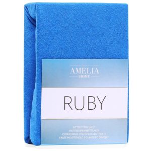 Prześcieradło Frotte Rubin z gumką Niebieskie 140×200 +30 cm AmeliaHome 896149 Prześcieradło Frotte Rubin z gumką Niebieskie 140×200 +30 cm AmeliaHome 896149