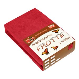 Prześcieradło frotte z gumką 120×200 czerwone 024 KARO 97728 Prześcieradło frotte z gumką 120×200 czerwone 024 KARO 97728
