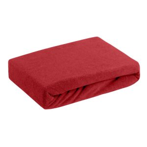 Prześcieradło frotte z gumką 120×200 czerwone na materac 97768 Prześcieradło frotte z gumką 120×200 czerwone na materac 97768