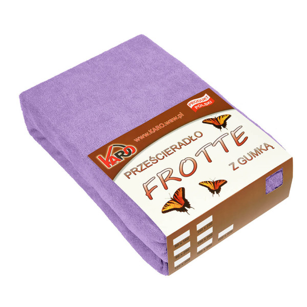 Prześcieradło frotte z gumką 120x200 fioletowe 022 KARO 97672