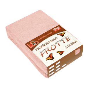 Prześcieradło frotte z gumką 120×200 łososiowe 006 KARO 97897 Prześcieradło frotte z gumką 120×200 łososiowe 006 KARO 97897