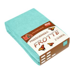 Prześcieradło frotte z gumką 140×200 miętowe 054 KARO 80617 Prześcieradło frotte z gumką 140×200 miętowe 054 KARO 80617