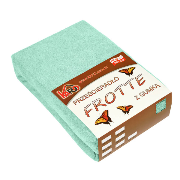 Prześcieradło frotte z gumką 140x200 pistacjowe 014 KARO 80318