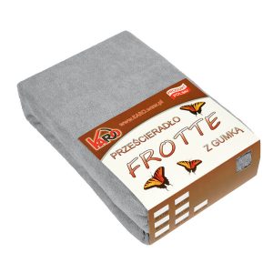 Prześcieradło frotte z gumką 140×200 szare 060 KARO 80343 Prześcieradło frotte z gumką 140×200 szare 060 KARO 80343