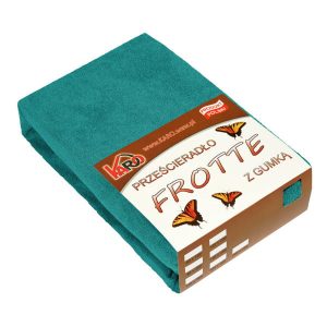 Prześcieradło frotte z gumką 140×200 turkusowe ciemne KARO 220113 Prześcieradło frotte z gumką 140×200 turkusowe ciemne KARO 220113