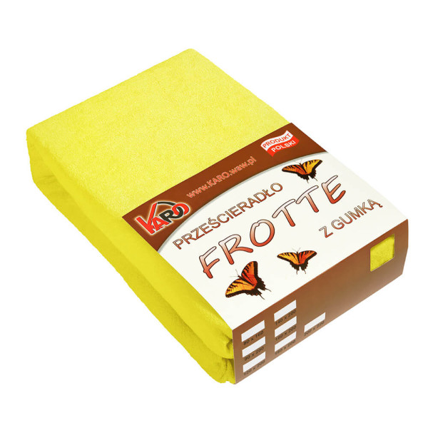 Prześcieradło frotte z gumką 140x200 żółte cytrynowe KARO 220061