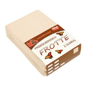 Prześcieradło frotte z gumką 160×200 beżowe jasne 008 KARO 83959