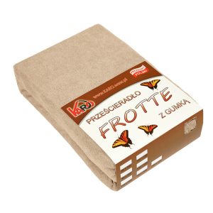 Prześcieradło frotte z gumką 160×200 beżowe KARO 84703