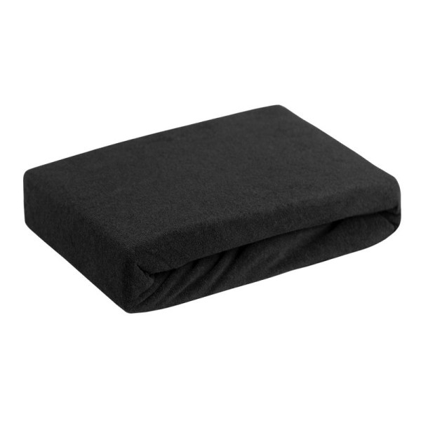 Prześcieradło frotte z gumką 160x200 czarne na materac 20 cm 84741