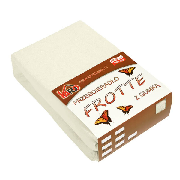 Prześcieradło frotte z gumką 160x200 ekri 002 KARO 84024