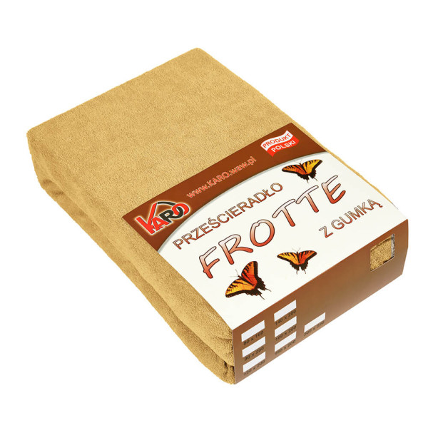 Prześcieradło frotte z gumką 160x200 musztardowe KARO 83901