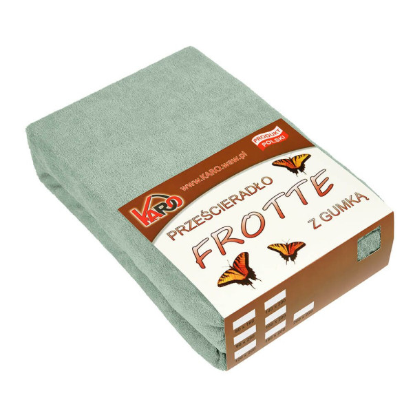 Prześcieradło frotte z gumką 160x200 oliwkowe 013 KARO 85028