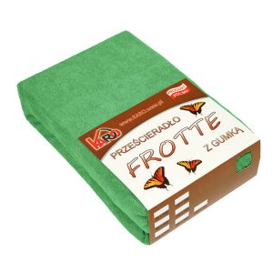 Prześcieradło frotte z gumką 160×200 zielone groszkowe KARO 84040 Prześcieradło frotte z gumką 160×200 zielone groszkowe KARO 84040
