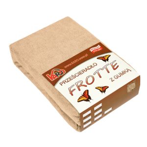 Prześcieradło frotte z gumką 160×220 beżowe 009 KARO 97852