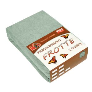 Prześcieradło frotte z gumką 160×220 oliwkowe KARO 220079