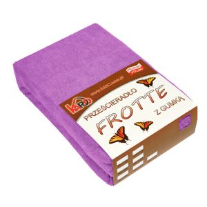 Prześcieradło frotte z gumką 180×200 fuksja 062 KARO 84990