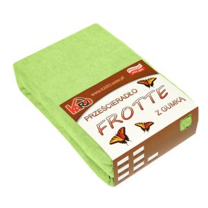 Prześcieradło frotte z gumką 180×200 limonkowe 058 KARO 83833