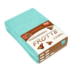 Prześcieradło frotte z gumką 180×200 miętowe 054 KARO 83808