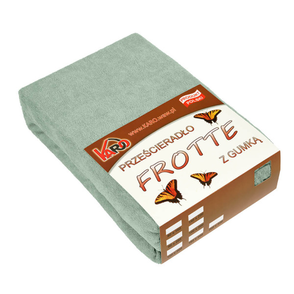 Prześcieradło frotte z gumką 180x200 oliwkowe 013 KARO 83872