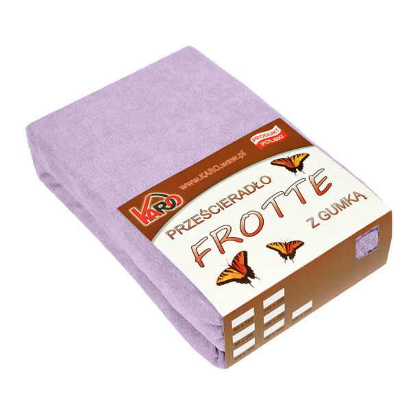 Prześcieradło frotte z gumką 180x200 wrzosowe 036 KARO 83614