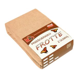 Prześcieradło frotte z gumką 200×200 beżowe ciemne 010 KARO 84760