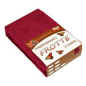 Prześcieradło frotte z gumką 200×220 bordowe 026 KARO 84663