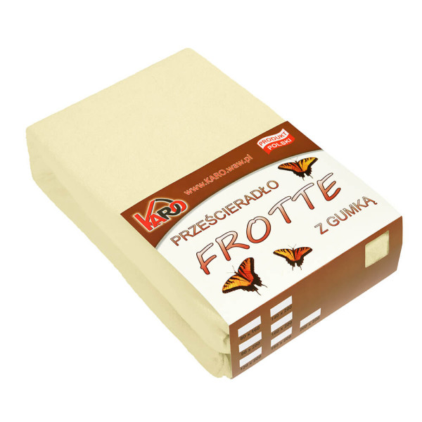 Prześcieradło frotte z gumką 200x220 kremowe 003 KARO 84031