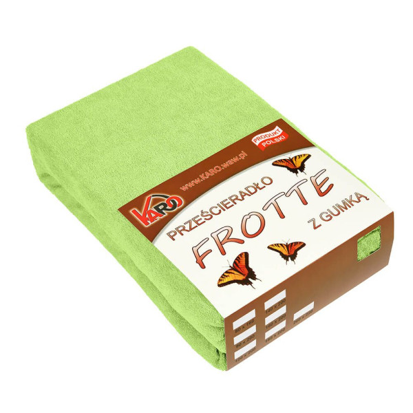 Prześcieradło frotte z gumką 200x220 limonkowe 058 KARO 84059