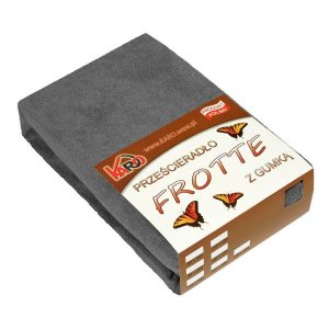 Prześcieradło frotte z gumką 220×240 antracytowe KARO 220066 Prześcieradło frotte z gumką 220×240 antracytowe KARO 220066