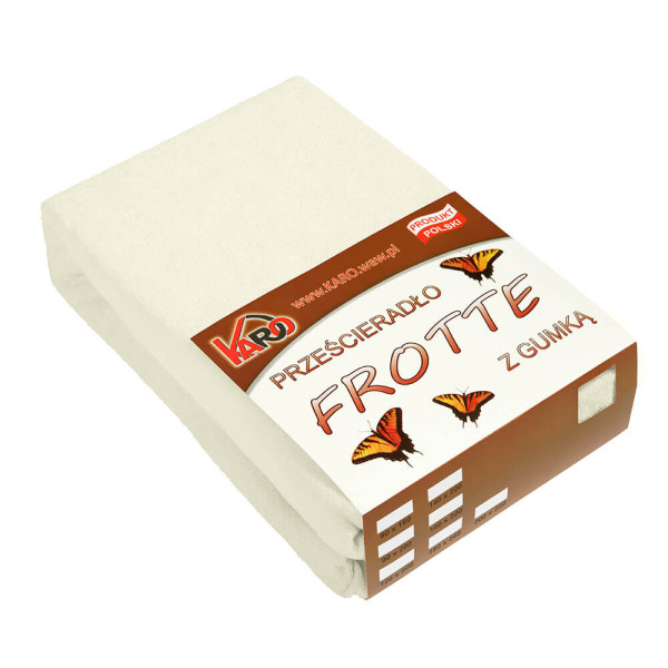 Prześcieradło frotte z gumką 220x240 ekri 002 KARO 97945