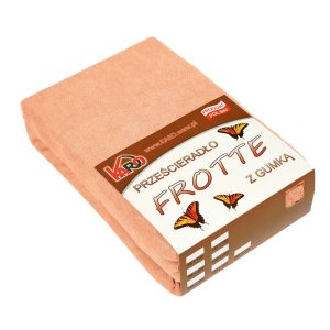 Prześcieradło frotte z gumką 60×120 morelowe 007 KARO 84092