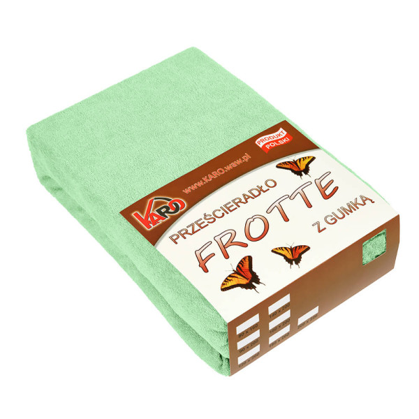 Prześcieradło frotte z gumką 60x120 seledynowe 012 KARO 84919