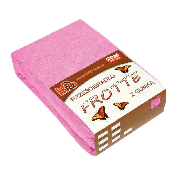 Prześcieradło frotte z gumką 80x160 różowe 020 KARO 97959