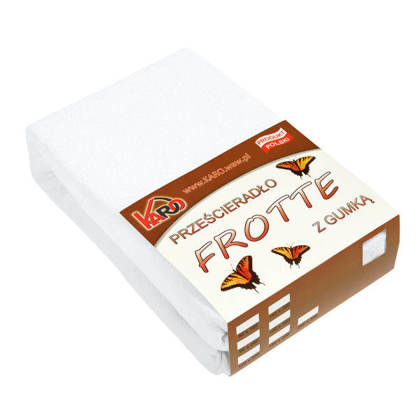 Prześcieradło frotte z gumką 80x180 białe KARO 773992
