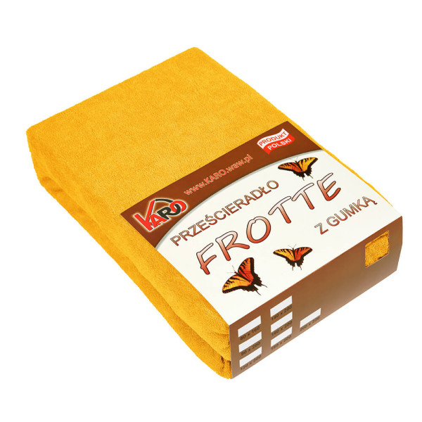Prześcieradło frotte z gumką 80x200 musztardowe słoneczne 97772
