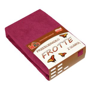 Prześcieradło frotte z gumką 90×200 buraczane 066 KARO 80326 Prześcieradło frotte z gumką 90×200 buraczane 066 KARO 80326