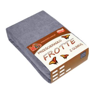 Prześcieradło frotte z gumką 90×200 grafitowe 070 KARO 80312 Prześcieradło frotte z gumką 90×200 grafitowe 070 KARO 80312